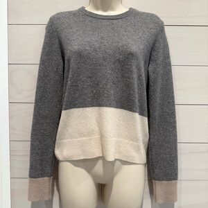 Equipment 100% Cashmere Gray, Beige, and Cream Colorblock Sweater XS